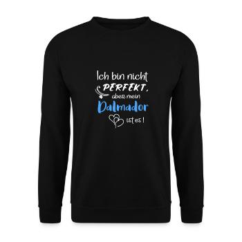 Perfekter Dalmador I Dalmatiner Labrador Mix - Unisex Pullover - Schwarz - Vorne - Alina (178cm) & Michal (187cm)