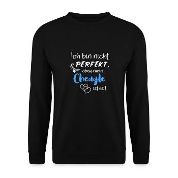 Perfekter Cheagle - Chihuahua Beagle Mix - Unisex Pullover - Schwarz - Vorne - Alina (178cm) & Michal (187cm)