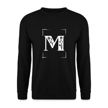 letter M initial - Unisex Sweatshirt - black - Front - Alina (178cm) & Michal (187cm)
