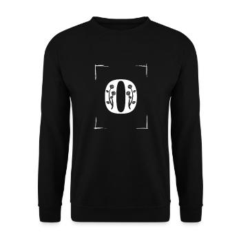 letter O initial - Unisex Sweatshirt - black - Front - Alina (178cm) & Michal (187cm)