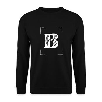 letter B initial - Unisex Sweatshirt - black - Front - Alina (178cm) & Michal (187cm)