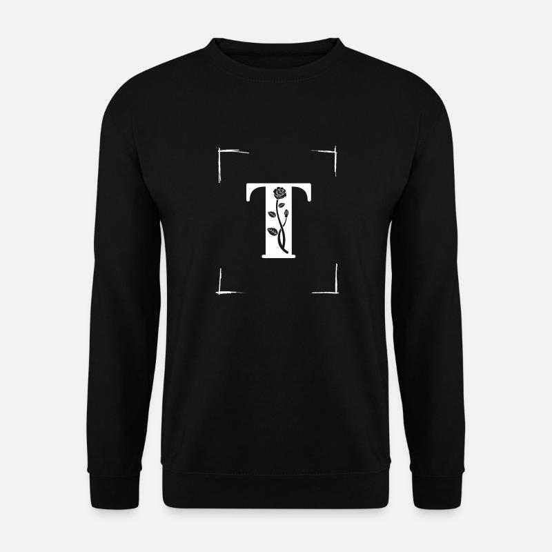 letter T initial - Unisex Sweatshirt - black