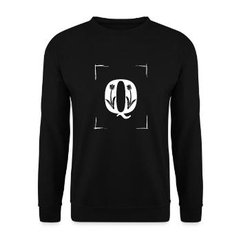 letter Q initial - Unisex Sweatshirt - black - Front - Alina (178cm) & Michal (187cm)