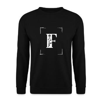 letter F initial - Unisex Sweatshirt - black - Front - Alina (178cm) & Michal (187cm)