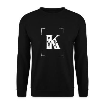 letter K initial - Unisex Sweatshirt - black - Front - Alina (178cm) & Michal (187cm)