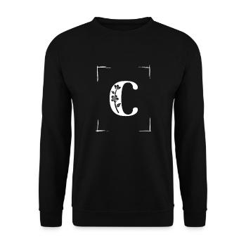 letter C initial - Unisex Sweatshirt - black - Front - Alina (178cm) & Michal (187cm)