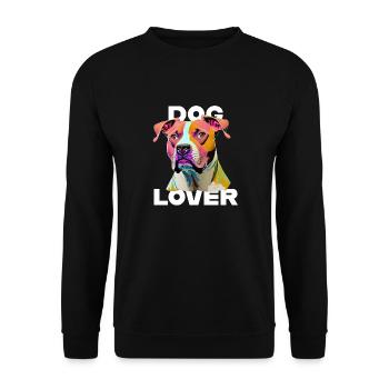Dog Lover American Stafford - Unisex Sweatshirt - black - Front - Alina (178cm) & Michal (187cm)