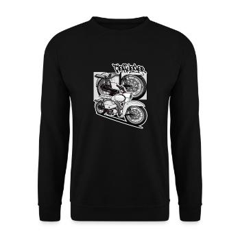 Star (weiß) // Illustration - Unisex Pullover - Schwarz - Vorne - Alina (178cm) & Michal (187cm)