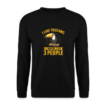 Toucan Bird Rainforest - Unisex Sweatshirt - black - Front - Alina (178cm) & Michal (187cm)