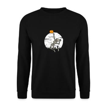 Skelett Spielende Volleyball Fan Spieler Trainer - Unisex Pullover - Schwarz - Vorne - Alina (178cm) & Michal (187cm)