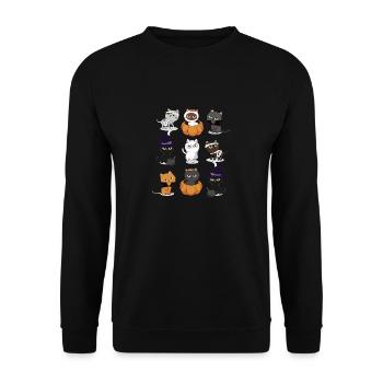 Cat Boo Halloween Cats Creepy Kitten - Unisex Sweatshirt - black - Front - Alina (178cm) & Michal (187cm)