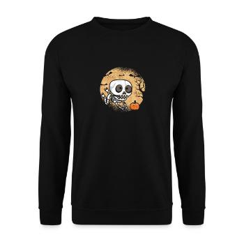 Skeleton Playing Volleyball Fan Player Coach - Unisex Sweatshirt - black - Front - Alina (178cm) & Michal (187cm)