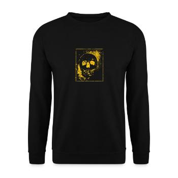 Halloween Party Skull Death Skeleton Head Bones - Unisex Sweatshirt - black - Front - Alina (178cm) & Michal (187cm)