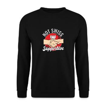 Pas suisse mais un voyageur de campagne solidaire - Sweat-shirt Unisexe - noir - Devant - Alina (178cm) & Michal (187cm)