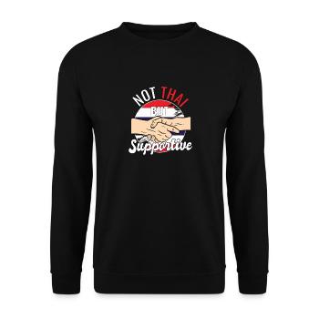 Not Thai But Supportive Country Traveler Thailand - Unisex Pullover - Schwarz - Vorne - Alina (178cm) & Michal (187cm)