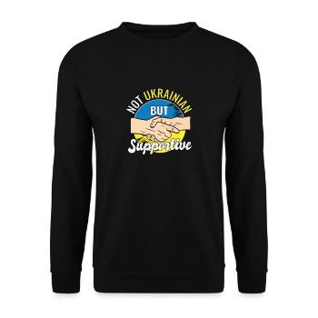 Pas ukrainien mais un voyageur de campagne solidaire - Sweat-shirt Unisexe - noir - Devant - Alina (178cm) & Michal (187cm)
