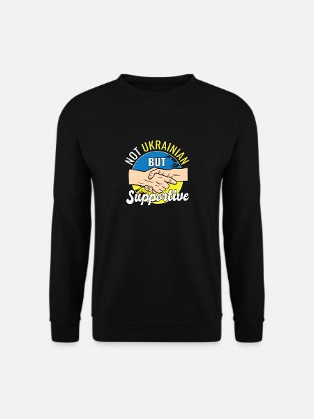 Not Ukrainian But Supportive Country Traveler - Unisex Pullover - Schwarz