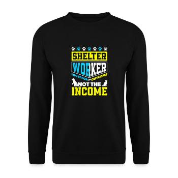 Tierrettung Tieradoption Tierheimarbeiter - Unisex Pullover - Schwarz - Vorne - Alina (178cm) & Michal (187cm)