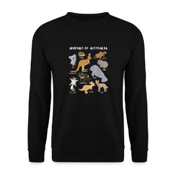 Tiere Australiens Australische Tierpädagogik - Unisex Pullover - Schwarz - Vorne - Alina (178cm) & Michal (187cm)