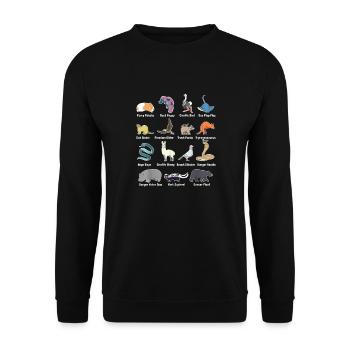 Animals Of The World - Rare Exotic Animals Funny - Unisex Sweatshirt - black - Front - Alina (178cm) & Michal (187cm)