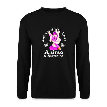 Anime and Sketching Just a Girl Who Loves Anime - Unisex Sweatshirt - black - Front - Alina (178cm) & Michal (187cm)
