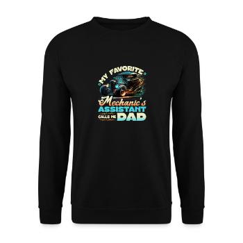 Hot Rod Mechanic Dad Quote, Retro Muscle Car Hot - Unisex Pullover - Schwarz - Vorne - Alina (178cm) & Michal (187cm)