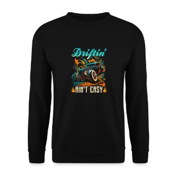 Hot Rod Drifting Aint Facile, drôle Muscle Car Rat - Sweat-shirt Unisexe - noir - Devant - Alina (178cm) & Michal (187cm)