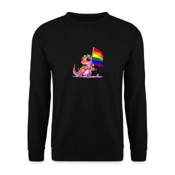 Cool Dinosaur LGBT Pride Transgender Lesbian Gay - Unisex Sweatshirt - black - Front - Alina (178cm) & Michal (187cm)
