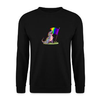 Drôle de dinosaure LGBTQ Communauté arc-en-ciel Jeu de mots - Sweat-shirt Unisexe - noir - Devant - Alina (178cm) & Michal (187cm)