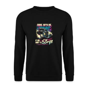 Citation Hot Rod Drift, Retro Muscle Car Rat Rod - Sweat-shirt Unisexe - noir - Devant - Alina (178cm) & Michal (187cm)