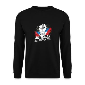 Pas antiguais mais favorable au drapeau d’Antigua - Sweat-shirt Unisexe - noir - Devant - Alina (178cm) & Michal (187cm)