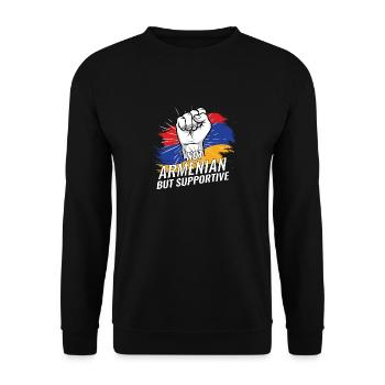 Pas arménien mais favorable Arménie pays drapeau - Sweat-shirt Unisexe - noir - Devant - Alina (178cm) & Michal (187cm)