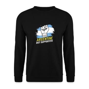 Pas argentin mais un drapeau argentin de soutien - Sweat-shirt Unisexe - noir - Devant - Alina (178cm) & Michal (187cm)