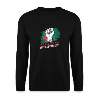 Not Bangladeshi But Supportive Bangladesh Flag - Unisex Sweatshirt - black - Front - Alina (178cm) & Michal (187cm)