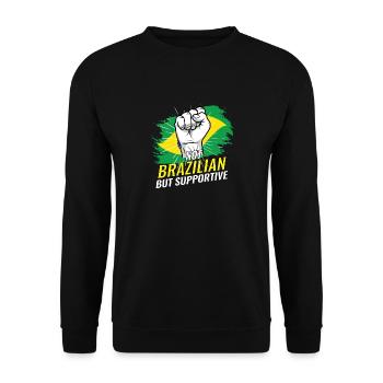 Pas brésilien mais favorable au Brésil Pays du drapeau - Sweat-shirt Unisexe - noir - Devant - Alina (178cm) & Michal (187cm)