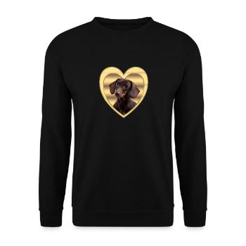 Teckel - Amoureux des chiens - Cœur de chien - Sweat-shirt Unisexe - noir - Devant - Alina (178cm) & Michal (187cm)