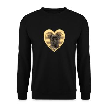 Affenpinscher - Dog lover - Dog heart - Unisex Sweatshirt - black - Front - Alina (178cm) & Michal (187cm)