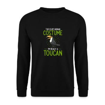 Toucan Bird Rainforest - Unisex Sweatshirt - black - Front - Alina (178cm) & Michal (187cm)