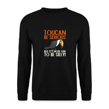 Toucan Bird Rainforest - Unisex Sweatshirt - black - Front - Alina (178cm) & Michal (187cm)