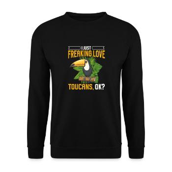 Toucan Bird Rainforest - Unisex Sweatshirt - black - Front - Alina (178cm) & Michal (187cm)