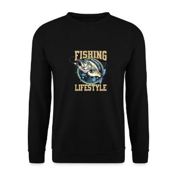 Angeln Lebensstil - Unisex Pullover - Schwarz - Vorne - Alina (178cm) & Michal (187cm)