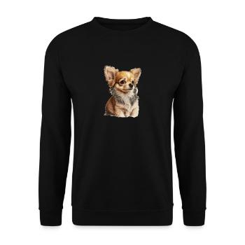 Chihuahua | Welpe Mama Lustiger Hund Niedlich - Unisex Pullover - Schwarz - Vorne - Alina (178cm) & Michal (187cm)