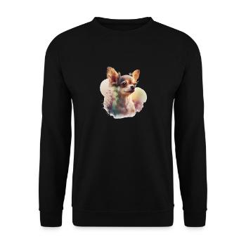 Chihuahua | Welpe Mama Lustiger Hund Niedlich - Unisex Pullover - Schwarz - Vorne - Alina (178cm) & Michal (187cm)