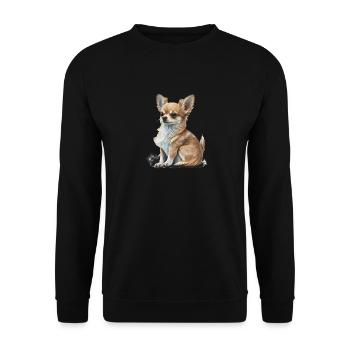 Chihuahua | Welpe Mama Lustiger Hund Niedlich - Unisex Pullover - Schwarz - Vorne - Alina (178cm) & Michal (187cm)