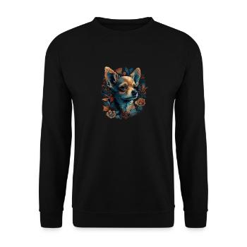 Chihuahua | Colorful Art Dog Puppy - Unisex Sweatshirt - black - Front - Alina (178cm) & Michal (187cm)