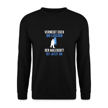Maler lustige Sprüche Geschenk Witzig - Unisex Pullover - Schwarz - Vorne - Alina (178cm) & Michal (187cm)