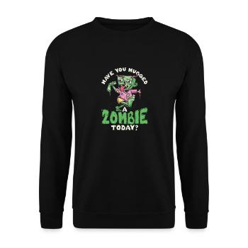 Avez-vous étreint un zombie aujourd’hui Drôle - Sweat-shirt Unisexe - noir - Devant - Alina (178cm) & Michal (187cm)