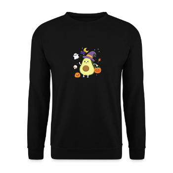 Avocado Halloween Hexenhut Obstliebhaber Landwirt - Unisex Pullover - Schwarz - Vorne - Alina (178cm) & Michal (187cm)
