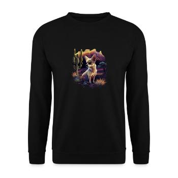 Chihuahua | Wandern Natur Berge Hund Wanderer - Unisex Pullover - Schwarz - Vorne - Alina (178cm) & Michal (187cm)