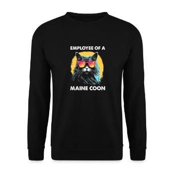 Maine Coon Employee Funny Cats Design - Unisex Sweatshirt - black - Front - Alina (178cm) & Michal (187cm)